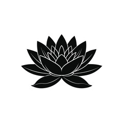 Obraz premium lotus flower vector Silhouette illustration