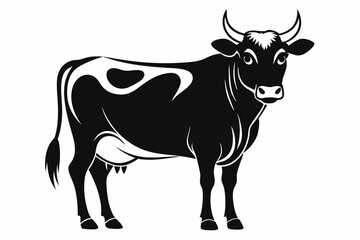 cow silhouette vector illustration