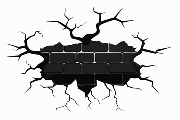 crack wall fracture texture effect of vector