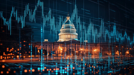 Capitol Building Shines Against a Vibrant Market Scene