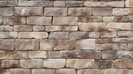 Obraz premium Brown and gray natural stone wall texture background. Rustic rock surface material.