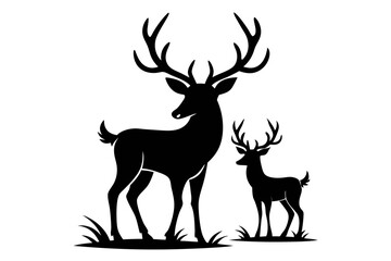 Naklejka premium deer silhouette vector