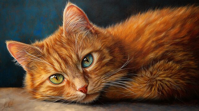 Professional Shot of a Cute Orange Cat with Beautiful Fur in a Natural Setting