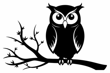 Naklejka premium owl sitting on branch