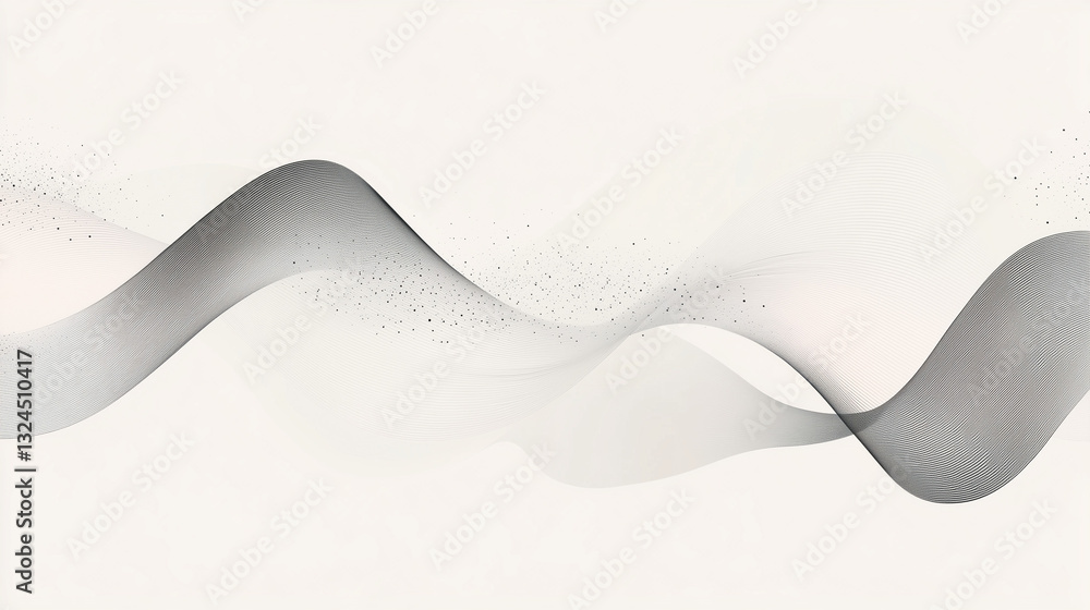 Poster minimalist vector design showcasing a flowing abstract white form
