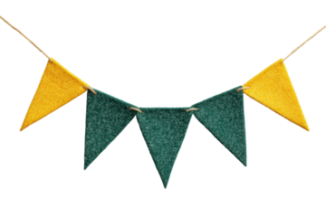 Colorful felt bunting for festive occasions, cut out