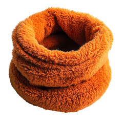 Yellow Fuzzy Neck Warmer Isolated on Transparent Background