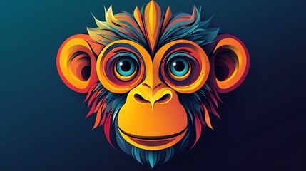 Fototapeta premium A colorful and stylized illustration of a monkey face