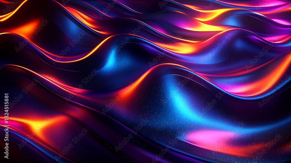 Poster abstract colorful flowing waves background