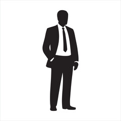 Silhouette of a businessman in a suit
