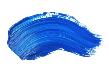 A Vibrant Stroke Of Bold Cobalt Blue Paint, A Dynamic Expression Of Artistic Freedom And Energy Against A Stark Isolated on Transparent Background