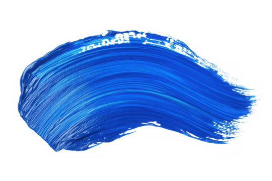 A Vibrant Stroke Of Bold Cobalt Blue Paint, A Dynamic Expression Of Artistic Freedom And Energy Against A Stark Isolated on Transparent Background - Powered by Adobe