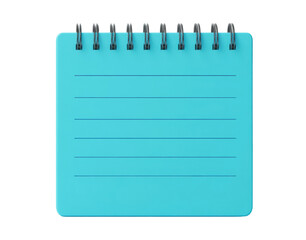 Turquoise note spiral, blank lines, cut out