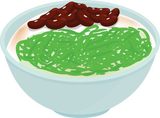 Cendol Malaysian food vector illustration
