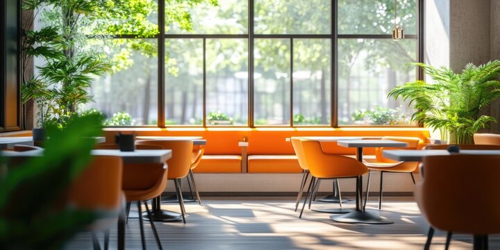 Dining Room with Orange Chairs
