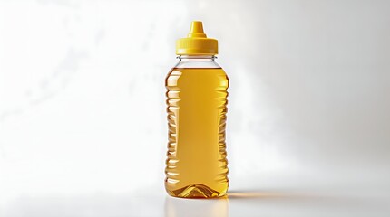 Plastic Honey Bottle on White Background