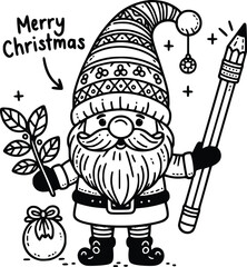 Christmas Gnome SVG – Cute Holiday Gnome Clipart for Festive Designs