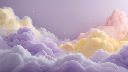 Dreamy sky-inspired background with muted lavender, baby yellow, and soft peach. Gentle gradients and soft cloud-like formations create an airy, peaceful, and elegant feel. Perfect for visually engagi