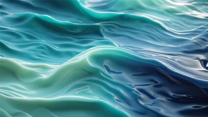 Refreshing ocean-inspired background with turquoise, seafoam green, and deep navy blue. Soft wave-like patterns and gentle water ripple effects create a fluid gradient mimicking sea and sky transition