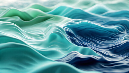 Refreshing ocean-inspired background with turquoise, seafoam green, and deep navy blue. Soft wave-like patterns and gentle water ripple effects create a fluid gradient mimicking sea and sky transition