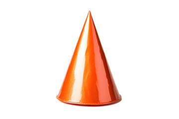 Fototapeta premium Bright orange traffic cone for safety use, cut out