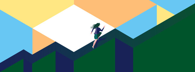 Business growth (running woman)