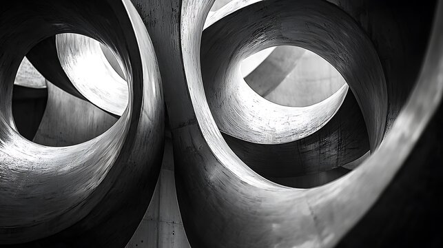Abstract GrayScale Interconnected Curves Background - Powered by Adobe
