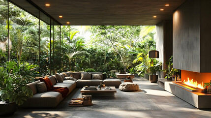 Fototapeta premium Modern Tropical Living Room (1)