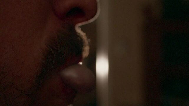 Slow Motion Man Blowing Bubble