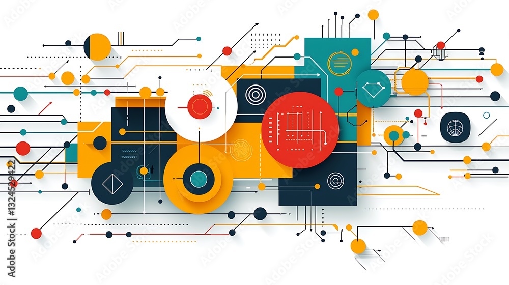 Poster abstract network technology and connectivity graphic