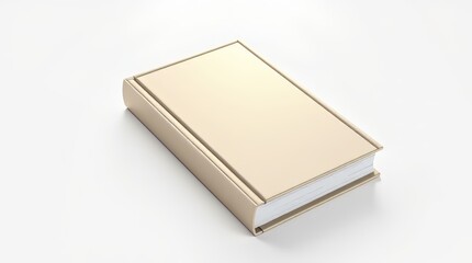  "Minimalist Hardcover Book with Cream Cover – Elegant and Realistic Studio Rendering"