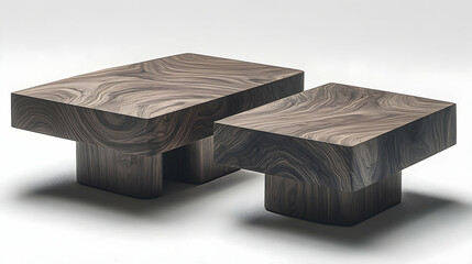 Modern wooden coffee tables,  set