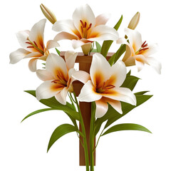 Fototapeta premium Beautiful bunch of colorful flowers in elegant vase displaying nature's beauty and freshness in a bright room isolated on a white background.