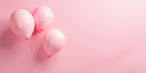 Pink Balloons on a Pale Pink Background A Festive and Delightful Image Perfect for Celebrations and Events