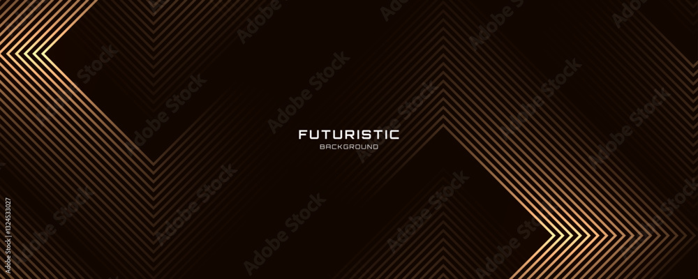 Poster 3d brown lines techno abstract background overlap layer on dark space with rhombus effect decoration