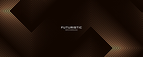 Fototapeta premium 3D brown lines techno abstract background overlap layer on dark space with rhombus effect decoration. Modern graphic design element stripes style concept for web, poster, flyer, card or brochure cover