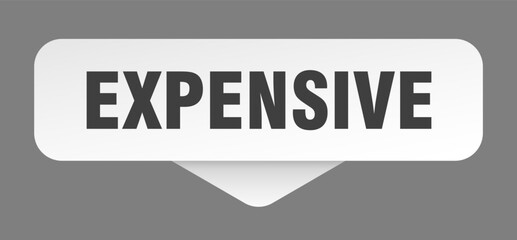expensive sticker. expensive sign isolated on gray background