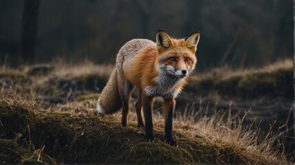 Naklejka premium Vibrant Fox At Dawn