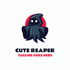 Cute Reaper Simple Mascot Logo