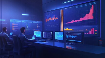 Digital currency market transactions. Electronic money experts. Cryptocurrency trading desk, crypto trading bot, cryptocurrency courses metaphors. Vector isolated concept metaphor illustrations