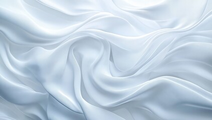 Obraz premium A 3D-rendered abstract wallpaper background featuring intricate white wavy lines, creating a fluid, undulating texture. Minimalist and modern design with soft curves, light shadows