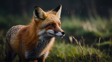 Obraz premium Vibrant Fox In the Field