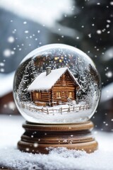 Snow Globe on Wooden Table