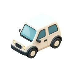 Obraz premium Stylized Isometric Car Illustration: A Modern Vehicle for Urban Transportation, Ideal for Automotive Design and City Travel Projects, Conveying Speed and Mobility