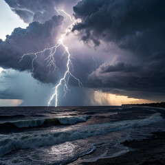 Fototapeta premium storm clouds over the sea