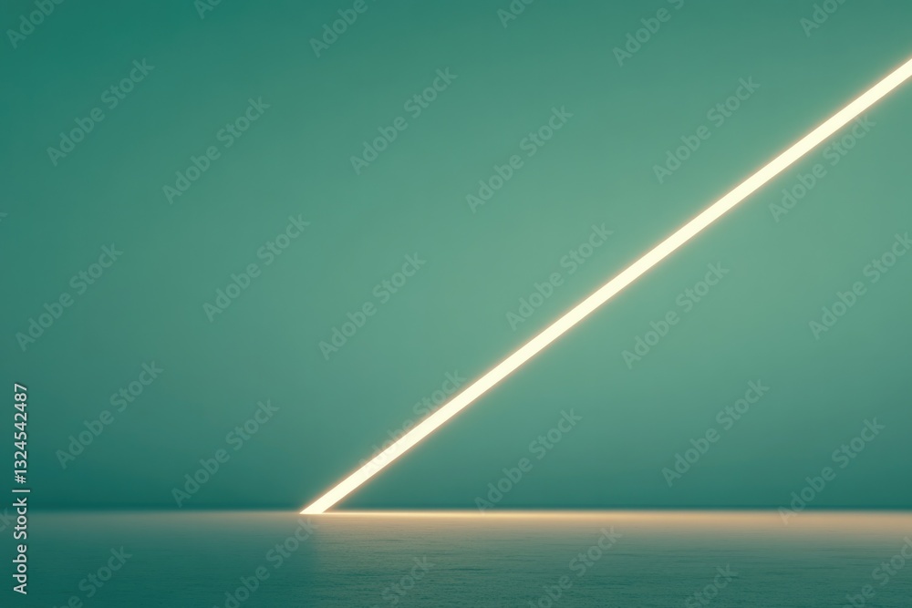 Aufkleber minimalistic depiction of diagonal line fading into glowing point symbolizing time continuous flow
