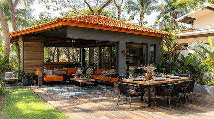 Obraz premium Outdoor Patio Dining Area