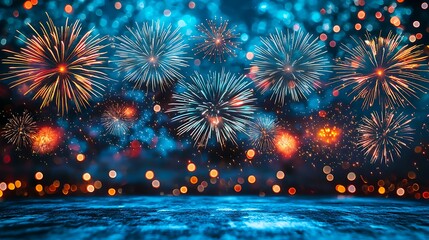 Festive Fireworks Night Sky Celebration.