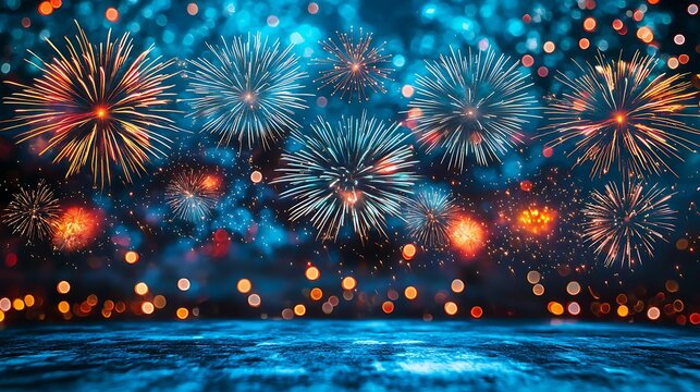 Festive Fireworks Night Sky Celebration.
