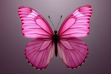 A vibrant pink butterfly with detailed wing patterns. Animal background. Insect concept